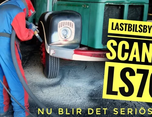 Lastbilsbygget – Scanian strippas för nya rutor och blästring!