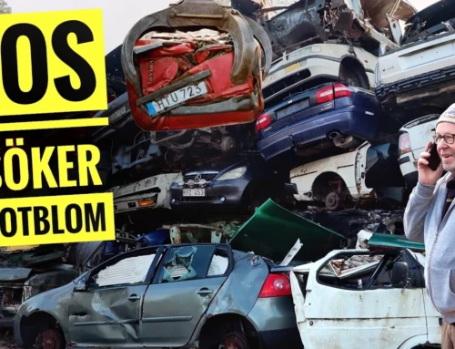 Historier och bilar på Skrotblom. Bilpressen visar sin kraft!